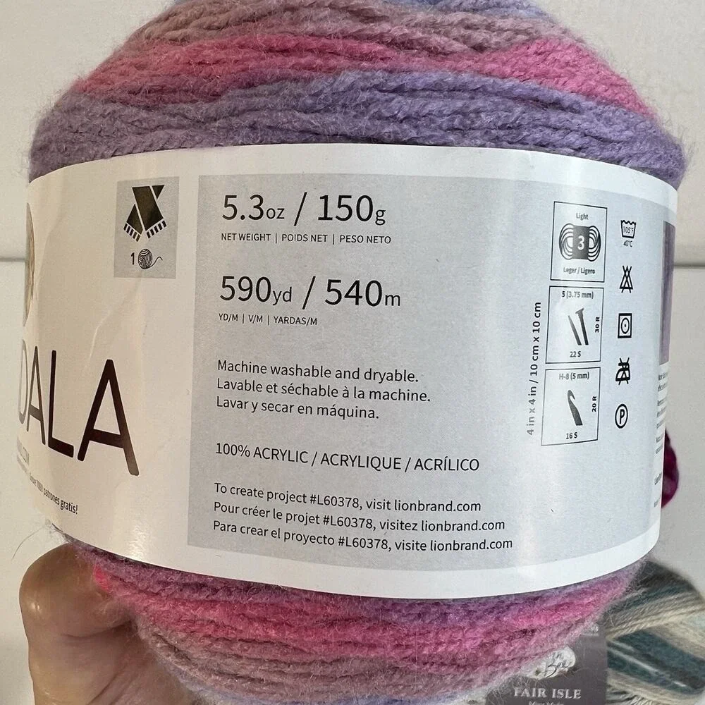 Lion Brand Mandala Yarn Bee Fair Isle Red Heart Boutique Twilight Yarn Lot 3 Mix